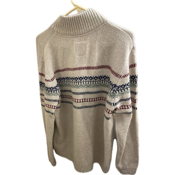 Fat Face U.K Mens Oatmeal Colour Ives Half Neck Jumper Size Medium Fair Isle - Picture 2 of 15